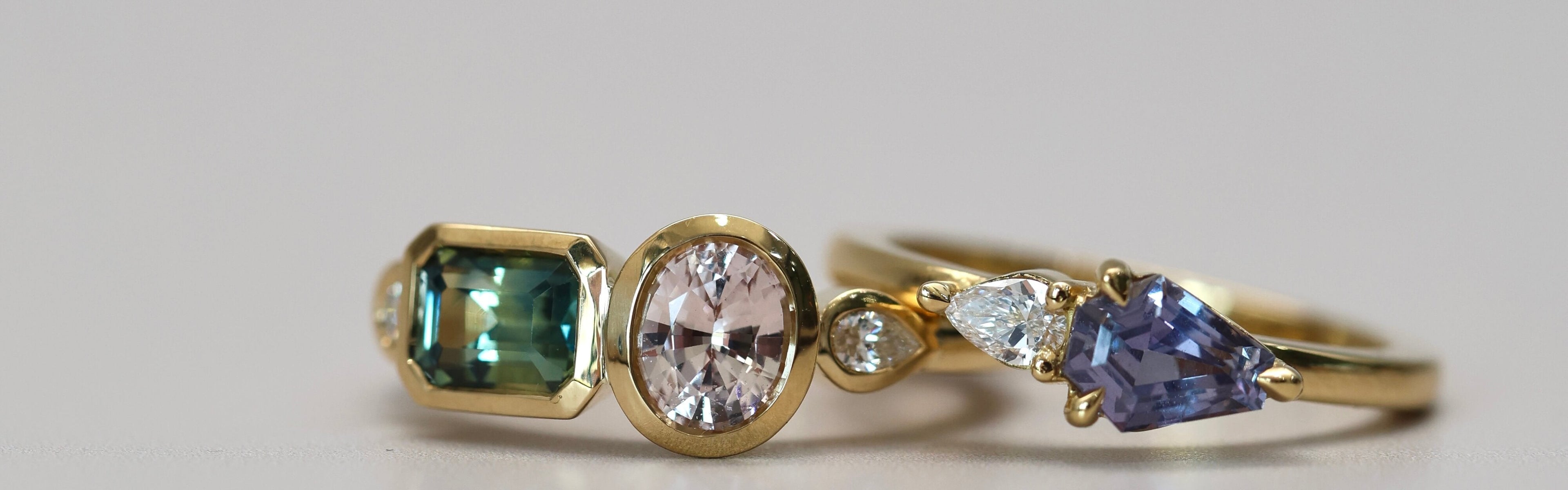 coloured sapphire engagement rings