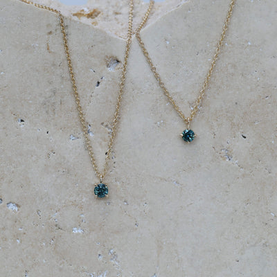 0.31ct natural Australian parti sapphire necklace on yellow gold chain two necklace sizes