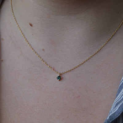 0.31ct natural Australian parti sapphire necklace on neck