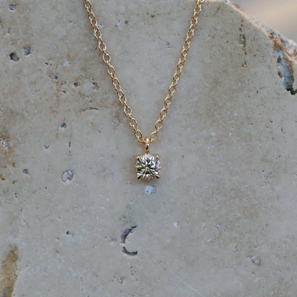 0.33ct Australia Argyle champagne diamond necklace