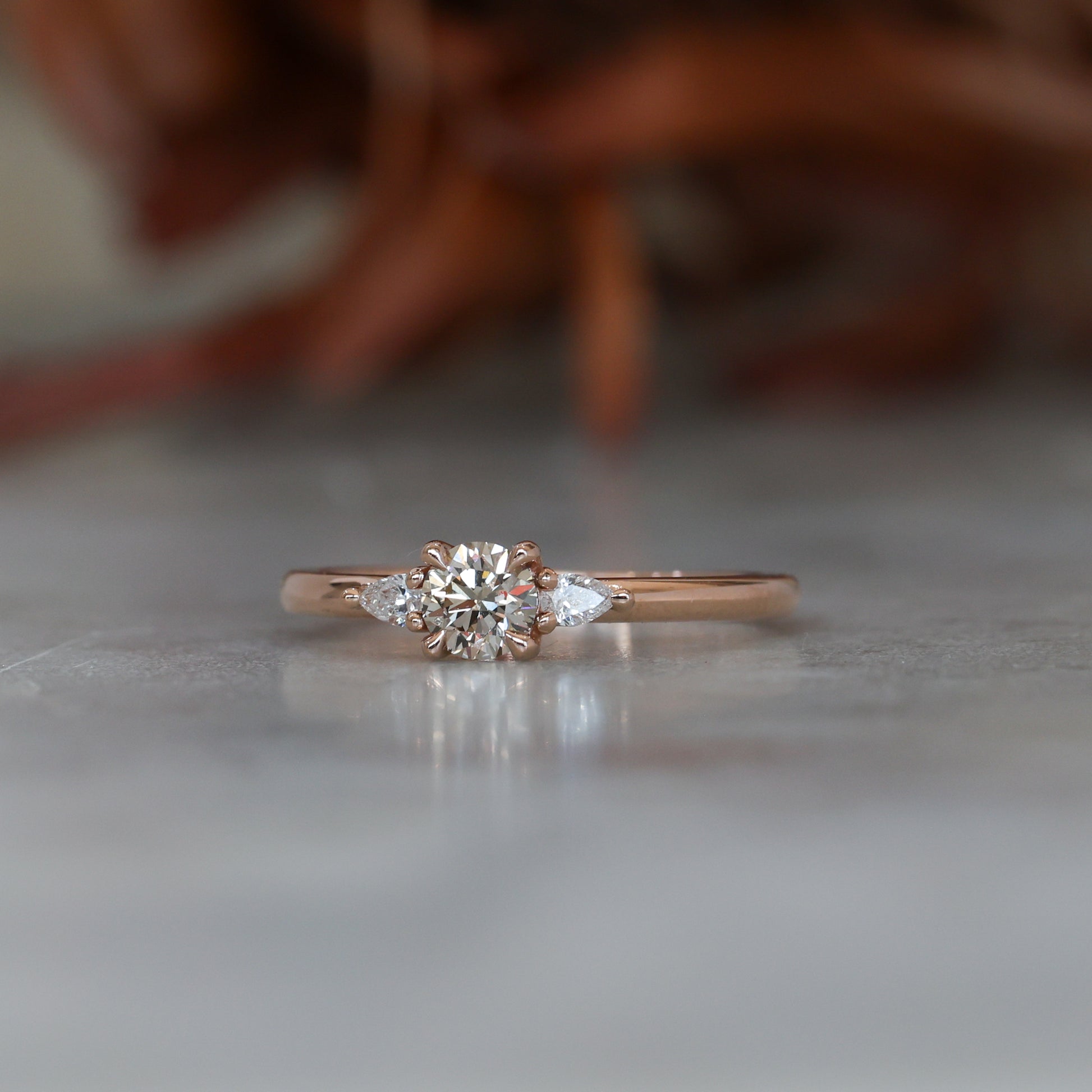 0.33ct Australian Champagne Diamond engagement ring