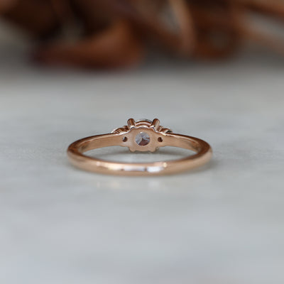 0.40ct Montana sapphire lunar trilogy engagement ring back