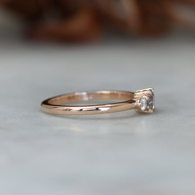 0.40ct Montana sapphire lunar trilogy engagement ring profile