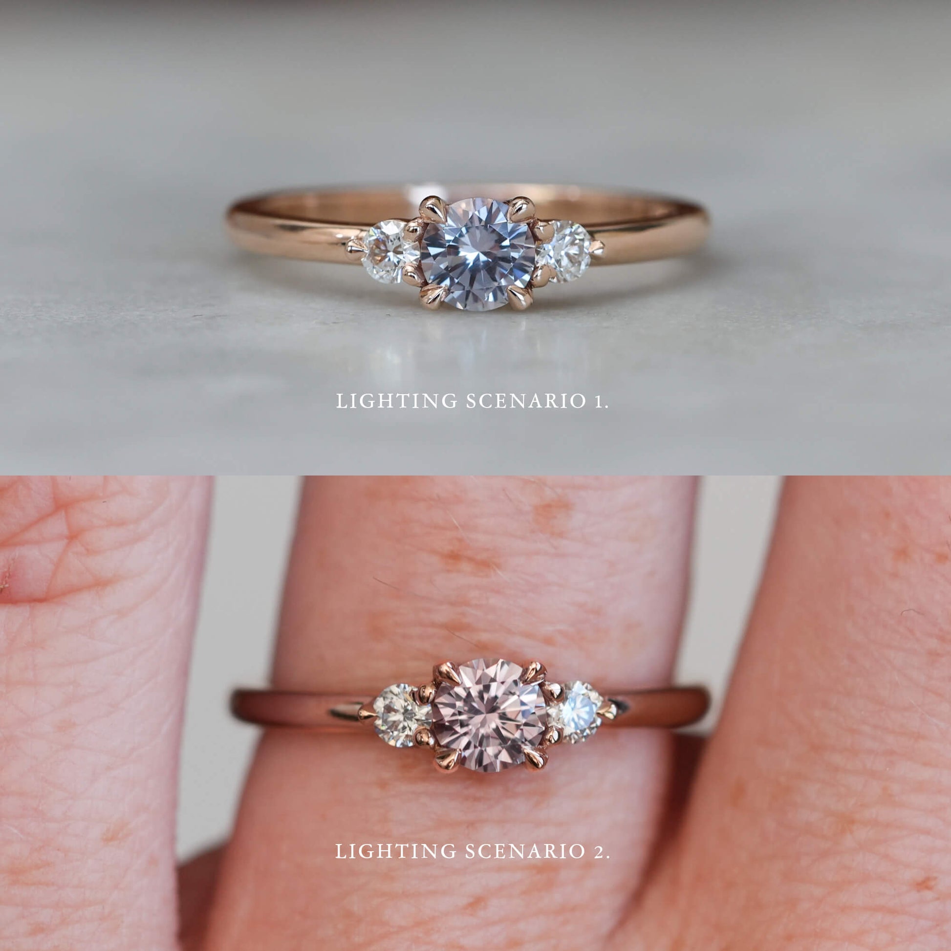 PICCOLO LUNAR TRILOGY | 0.40CT MONTANA SAPPHIRE ENGAGEMENT RING