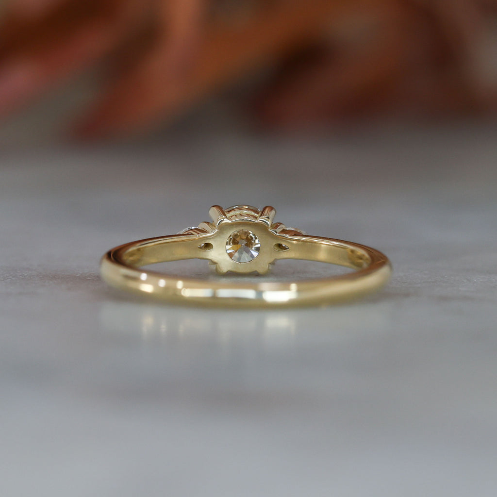 0.46ct Piccolo May trilogy Champagne Diamond engagement ring back view