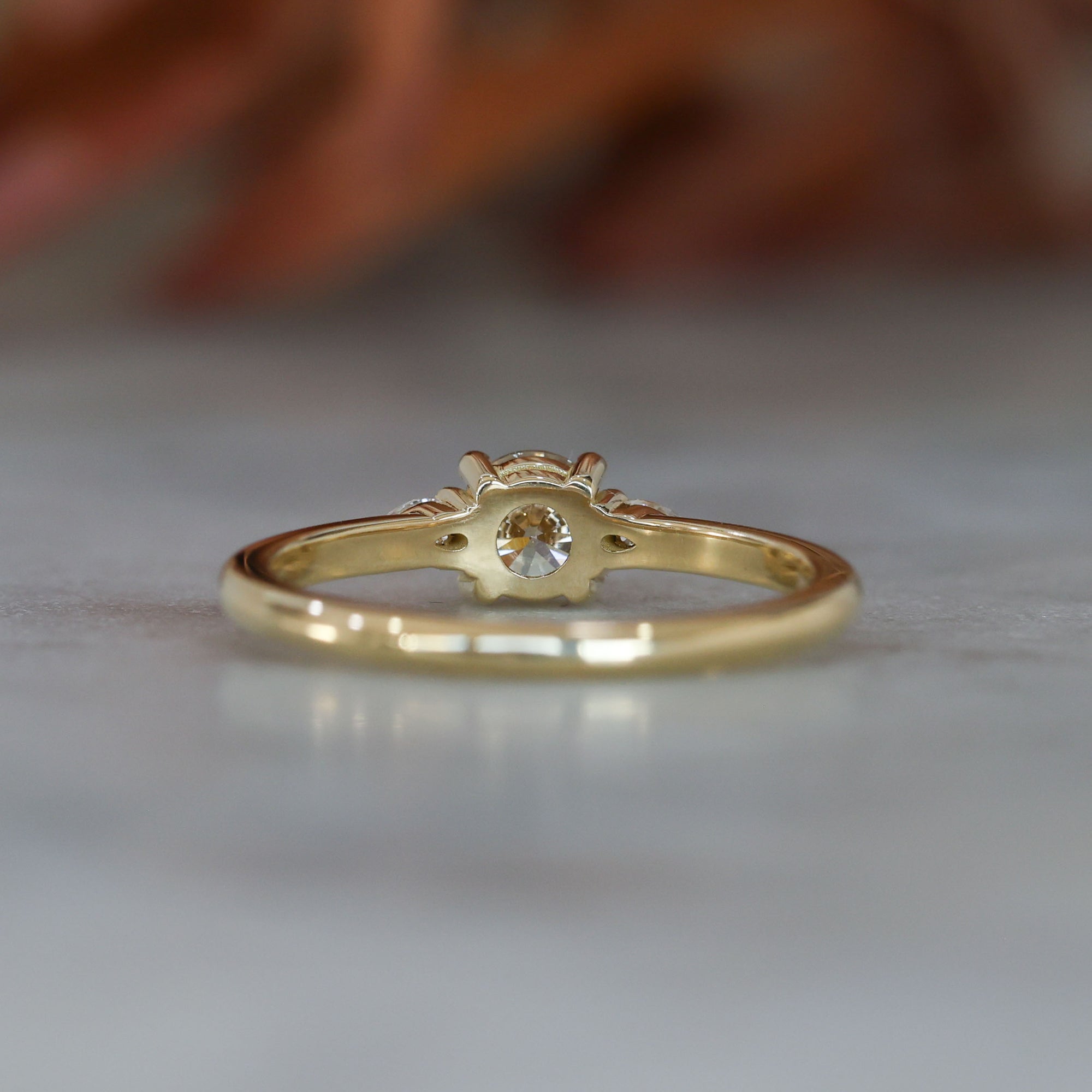 0.46ct Piccolo May trilogy Champagne Diamond engagement ring back view