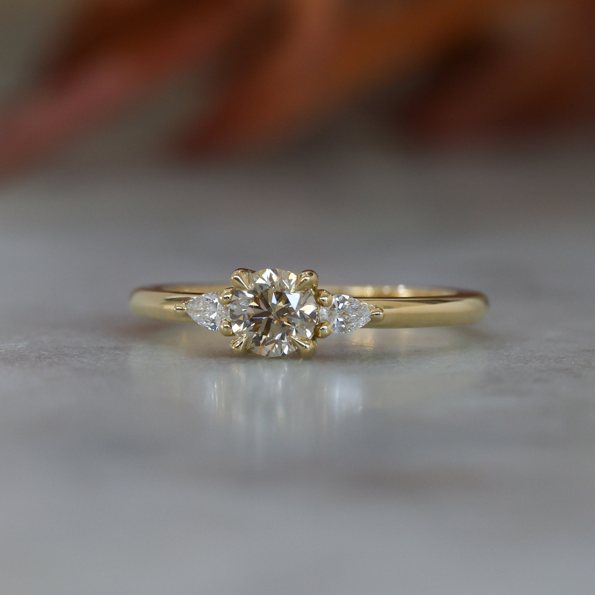 0.46ct Piccolo May trilogy Champagne Diamond engagement ring