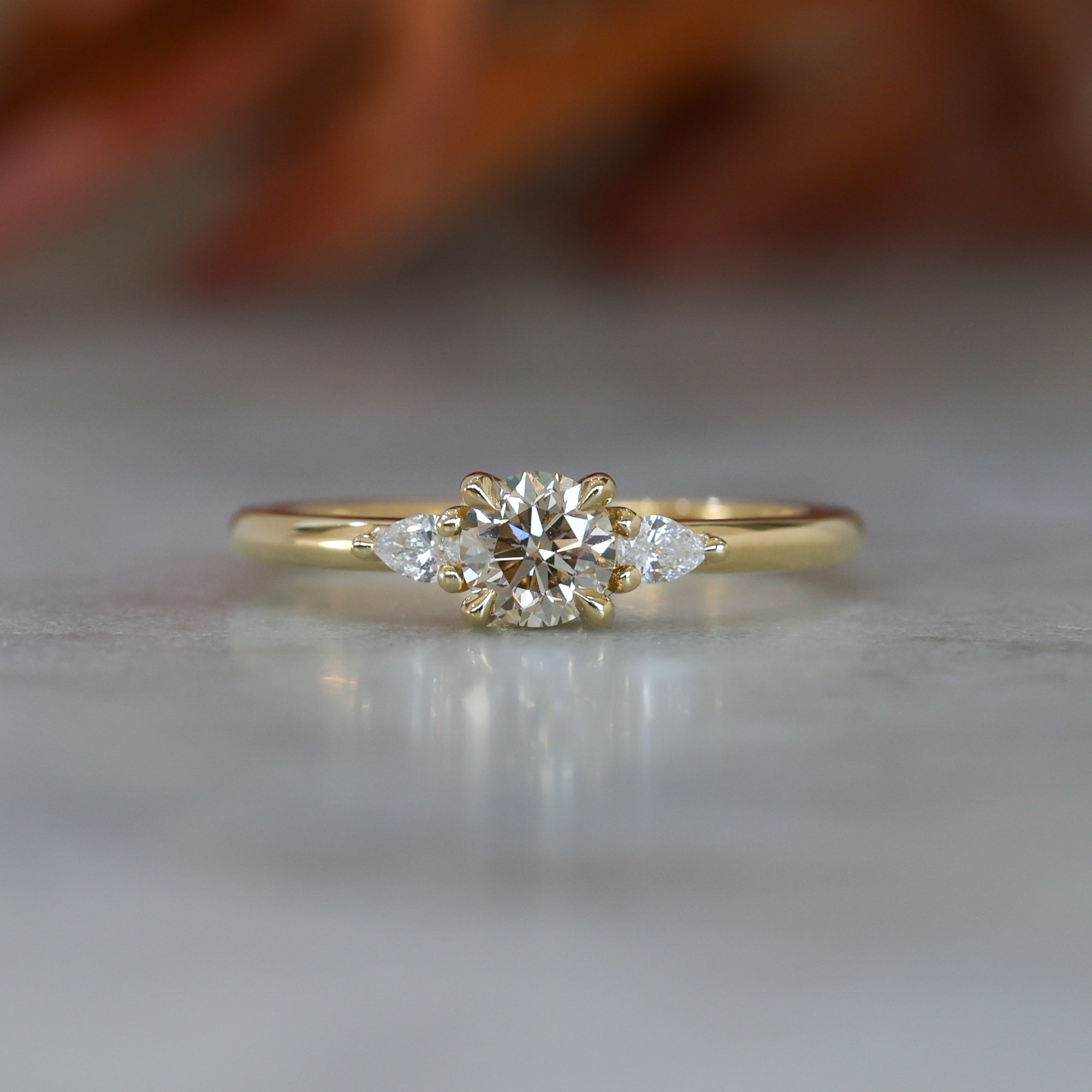 0.46ct Piccolo May trilogy Champagne Diamond engagement ring