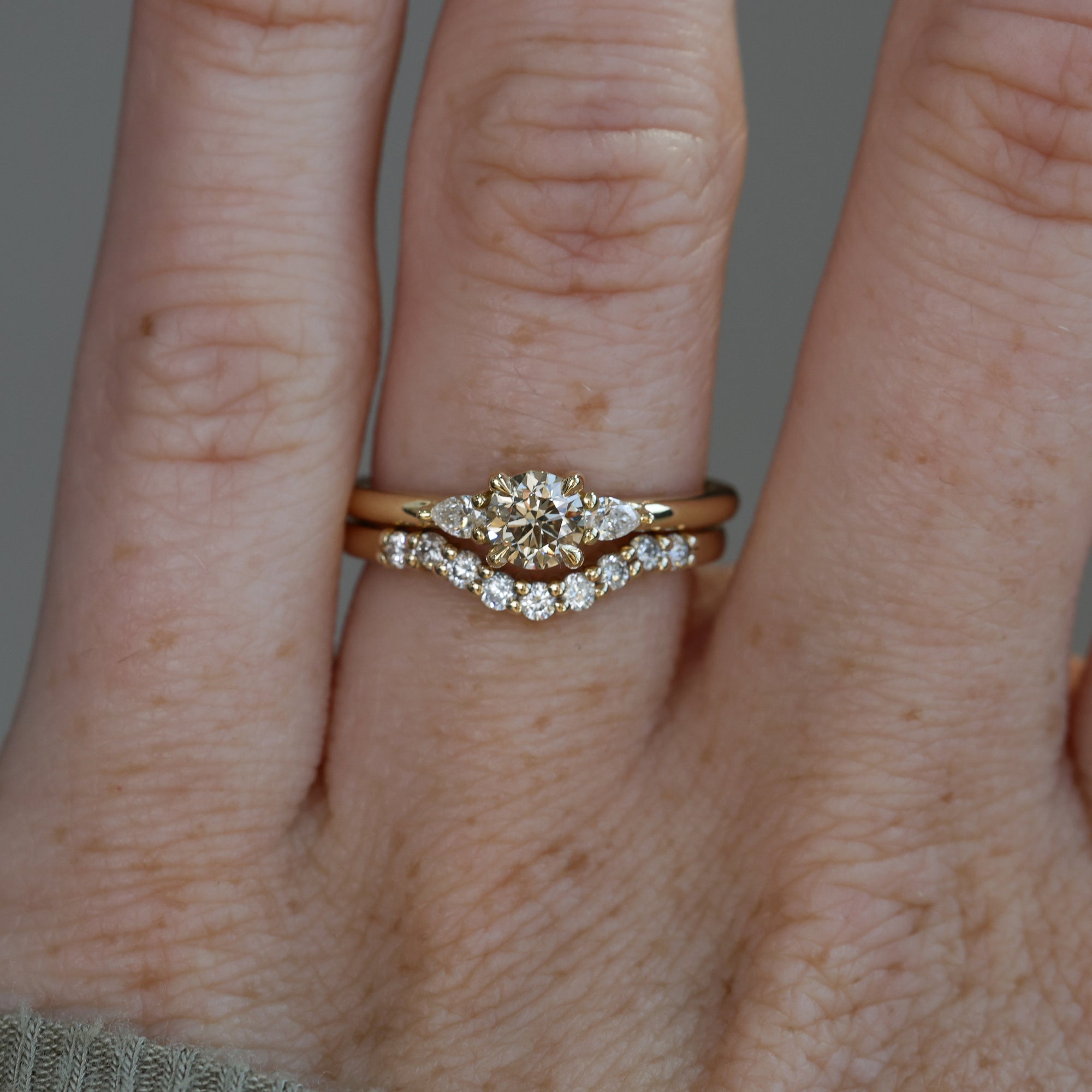 0.46ct Piccolo May trilogy Champagne Diamond engagement ring