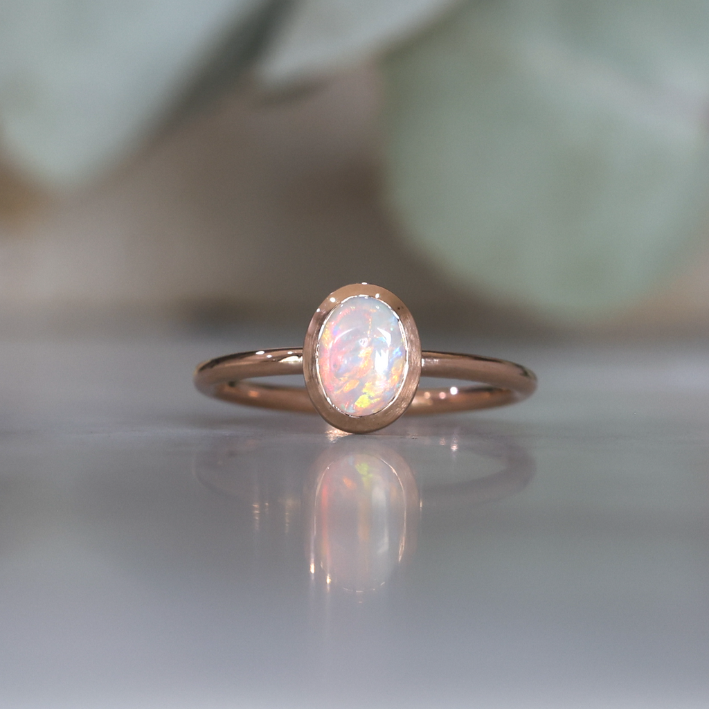 0.46ct oval cut Australian Opal ring