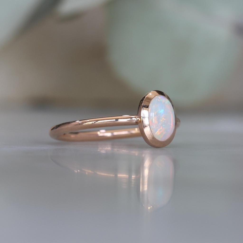 0.46ct oval cut Australian Opal ring