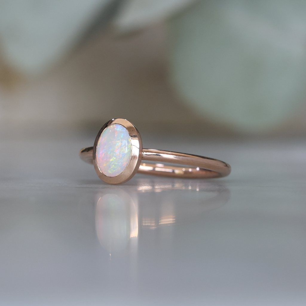0.46ct oval cut Australian Opal ring