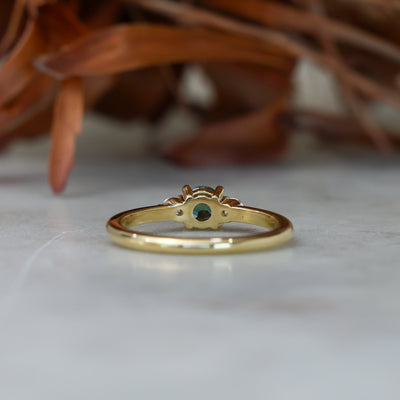 0.50ct Australian Parti Sapphire engagement ring back view
