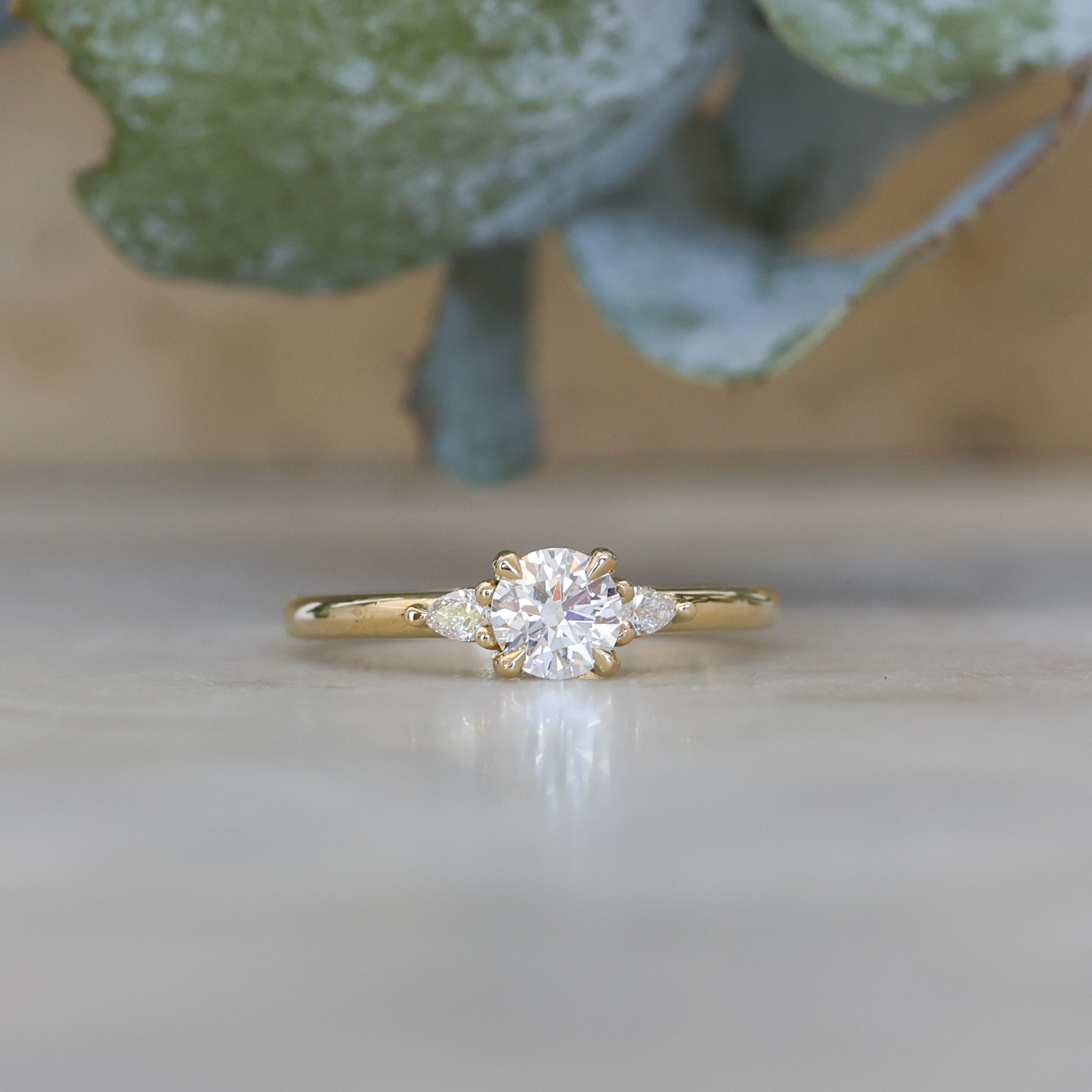 0.53ct Round Cut Diamond Engagement Ring