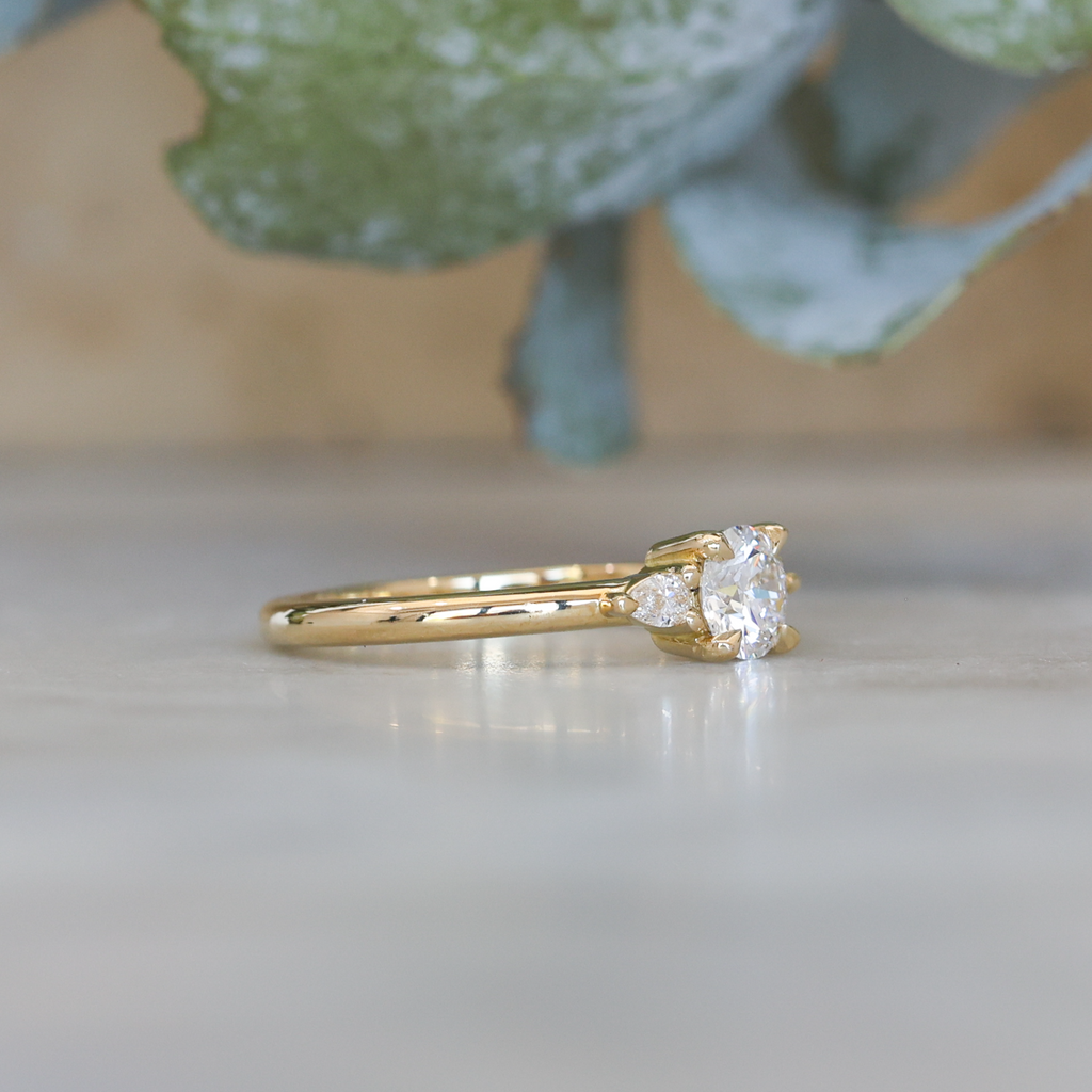 0.53ct Round Cut Diamond Engagement Ring  side view