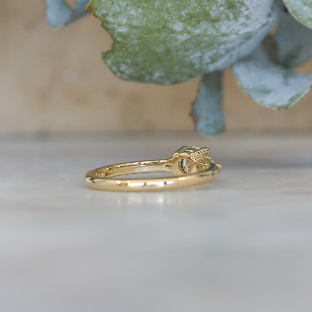 0.53ct Round Cut Diamond Engagement Ring  back view