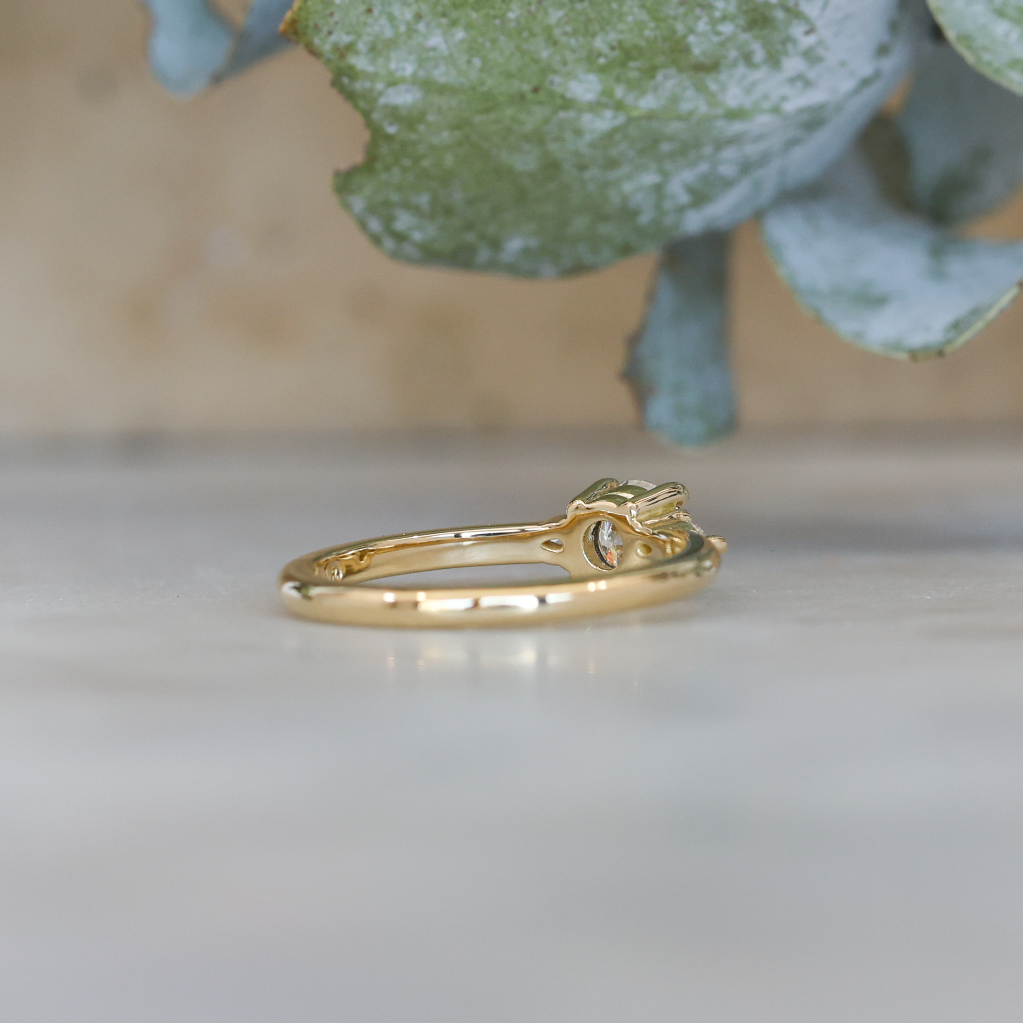 0.53ct Round Cut Diamond Engagement Ring  back view