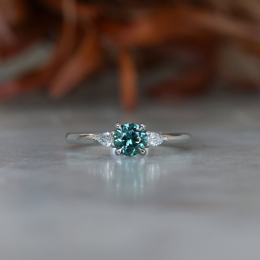 0.61ct Australian Parti Sapphire engagement ring