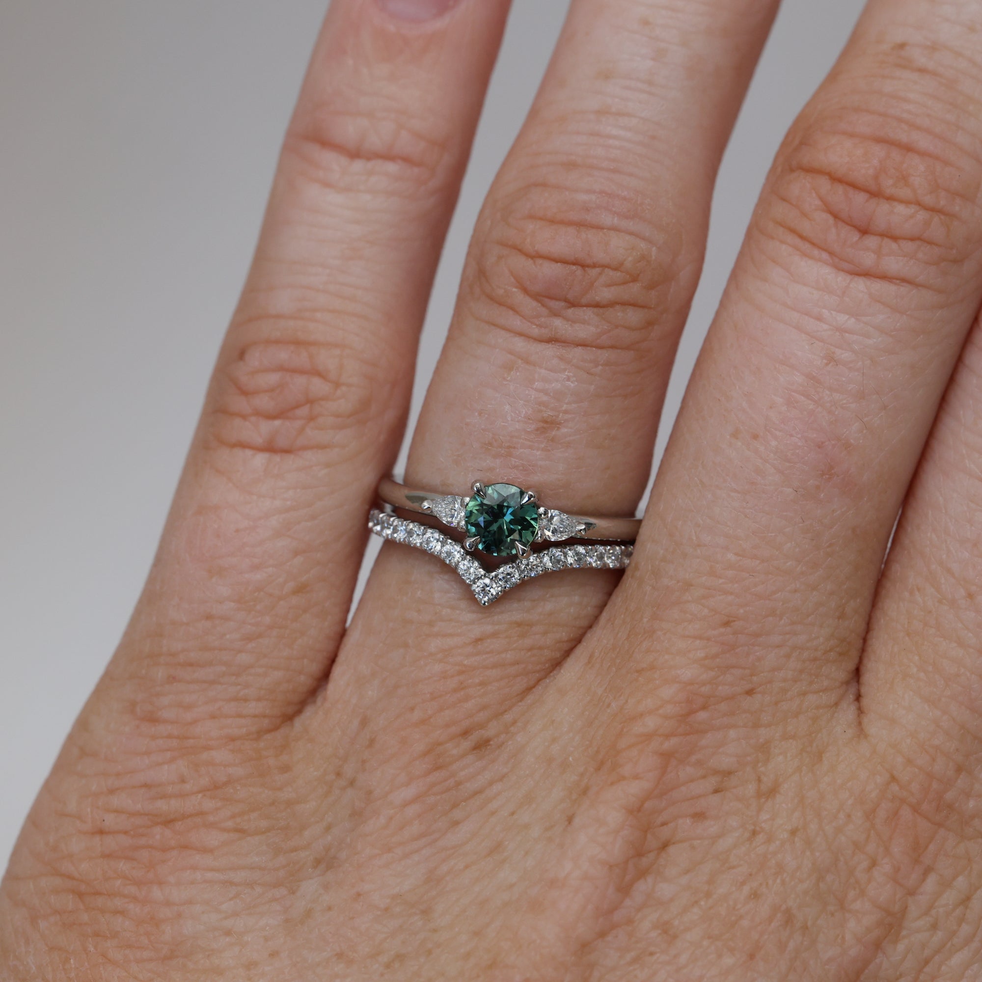 0.61ct Australian Parti Sapphire engagement ring