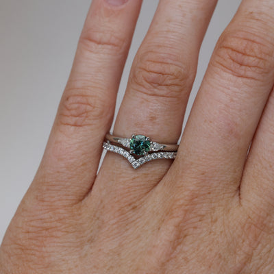 0.61ct Australian Parti Sapphire engagement ring