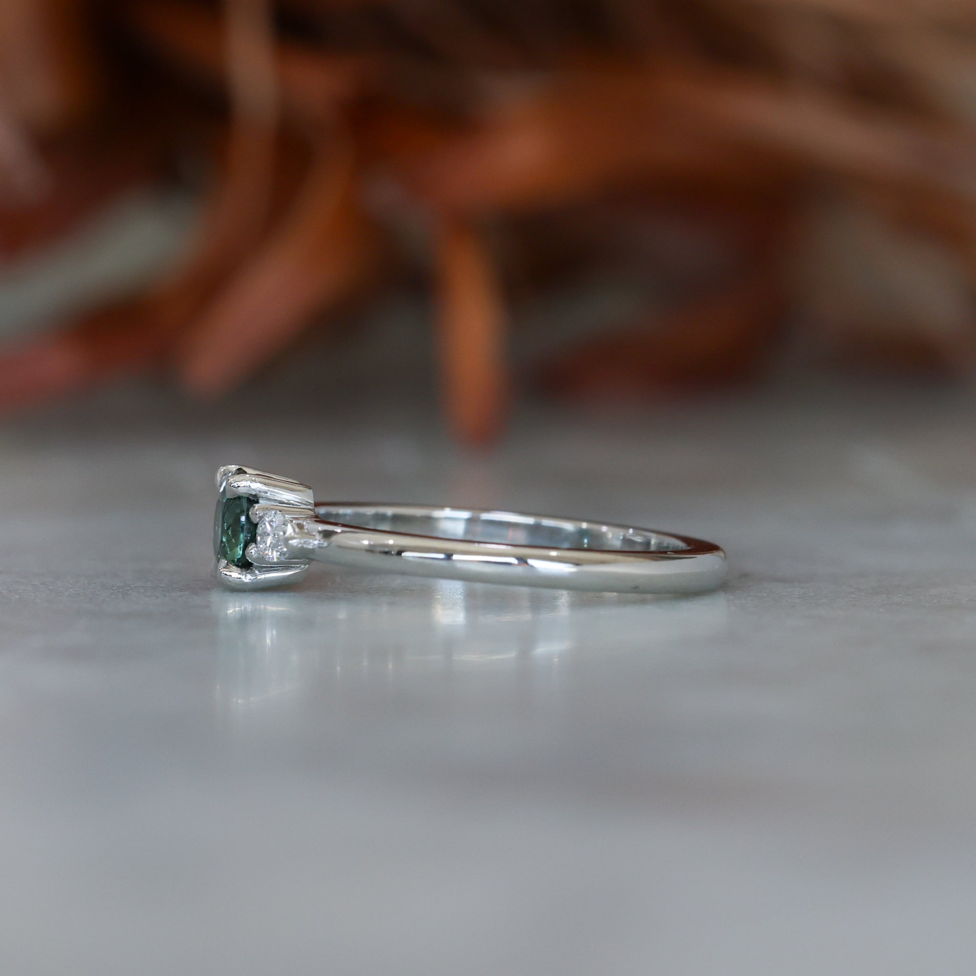 0.61ct Australian Parti Sapphire engagement ring