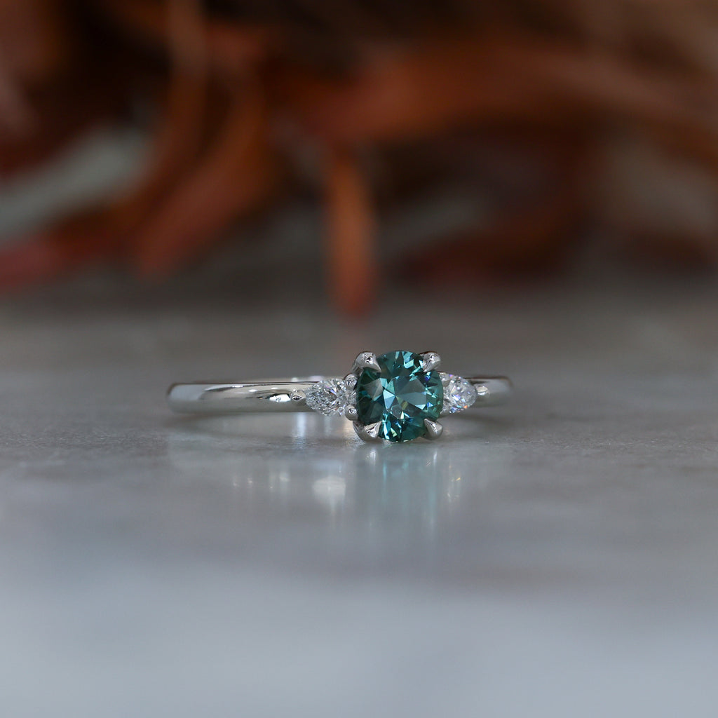 0.61ct Australian Parti Sapphire engagement ring