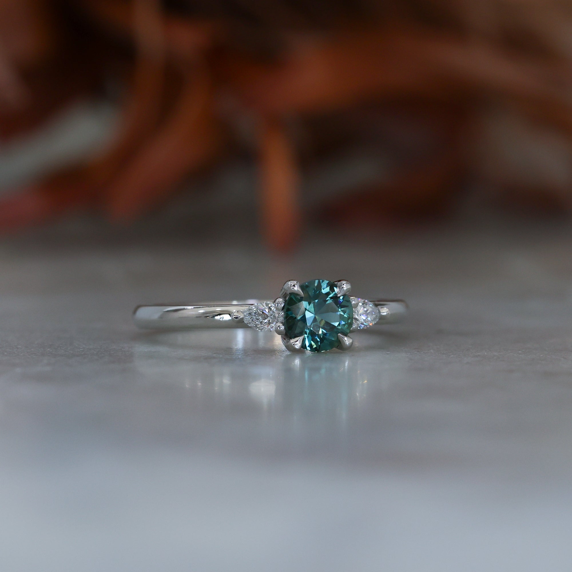 0.61ct Australian Parti Sapphire engagement ring