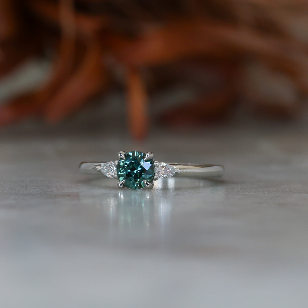 0.61ct Australian Parti Sapphire engagement ring