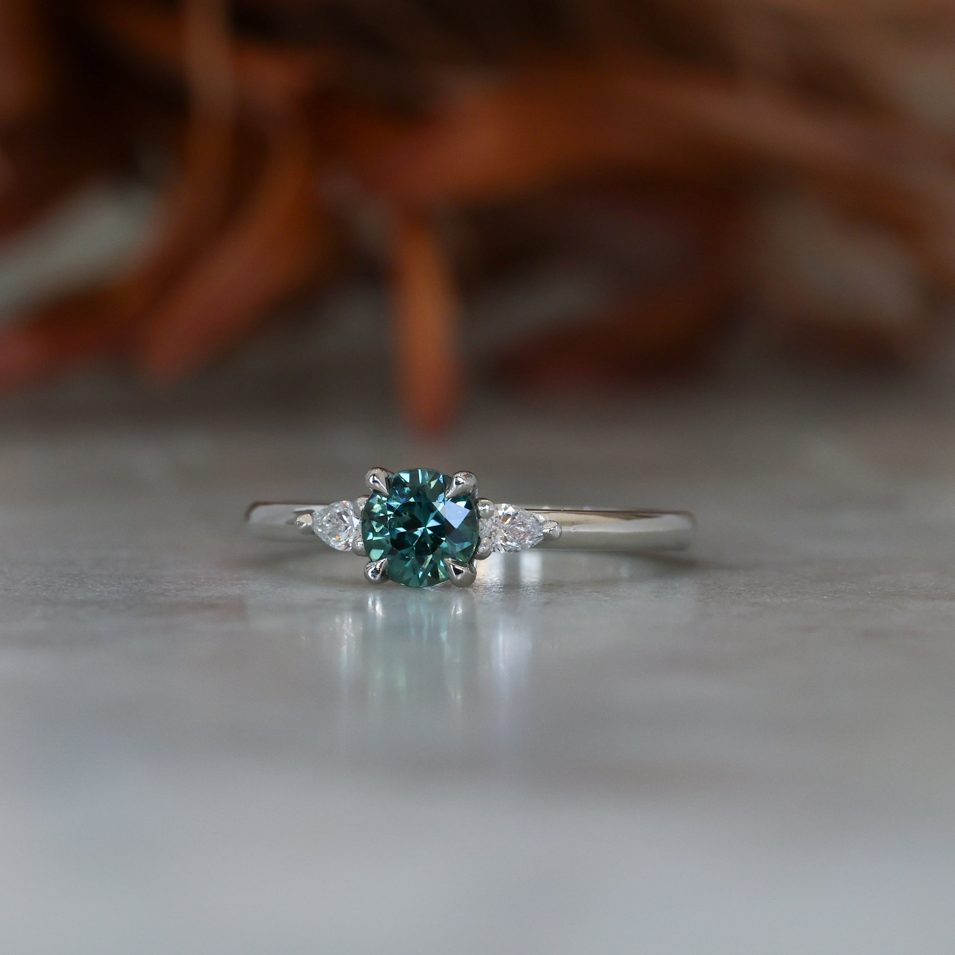 0.61ct Australian Parti Sapphire engagement ring