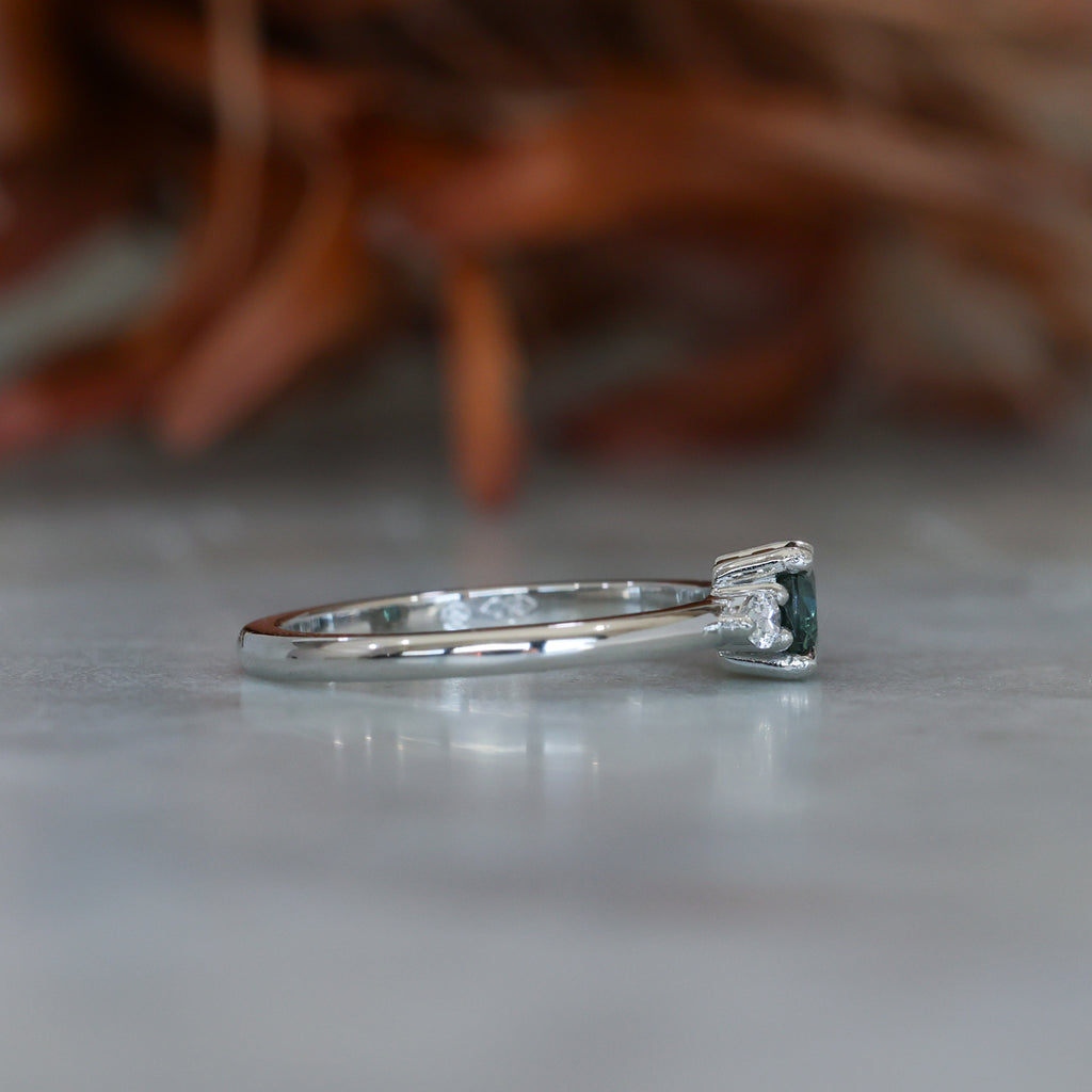0.61ct Australian Parti Sapphire engagement ring