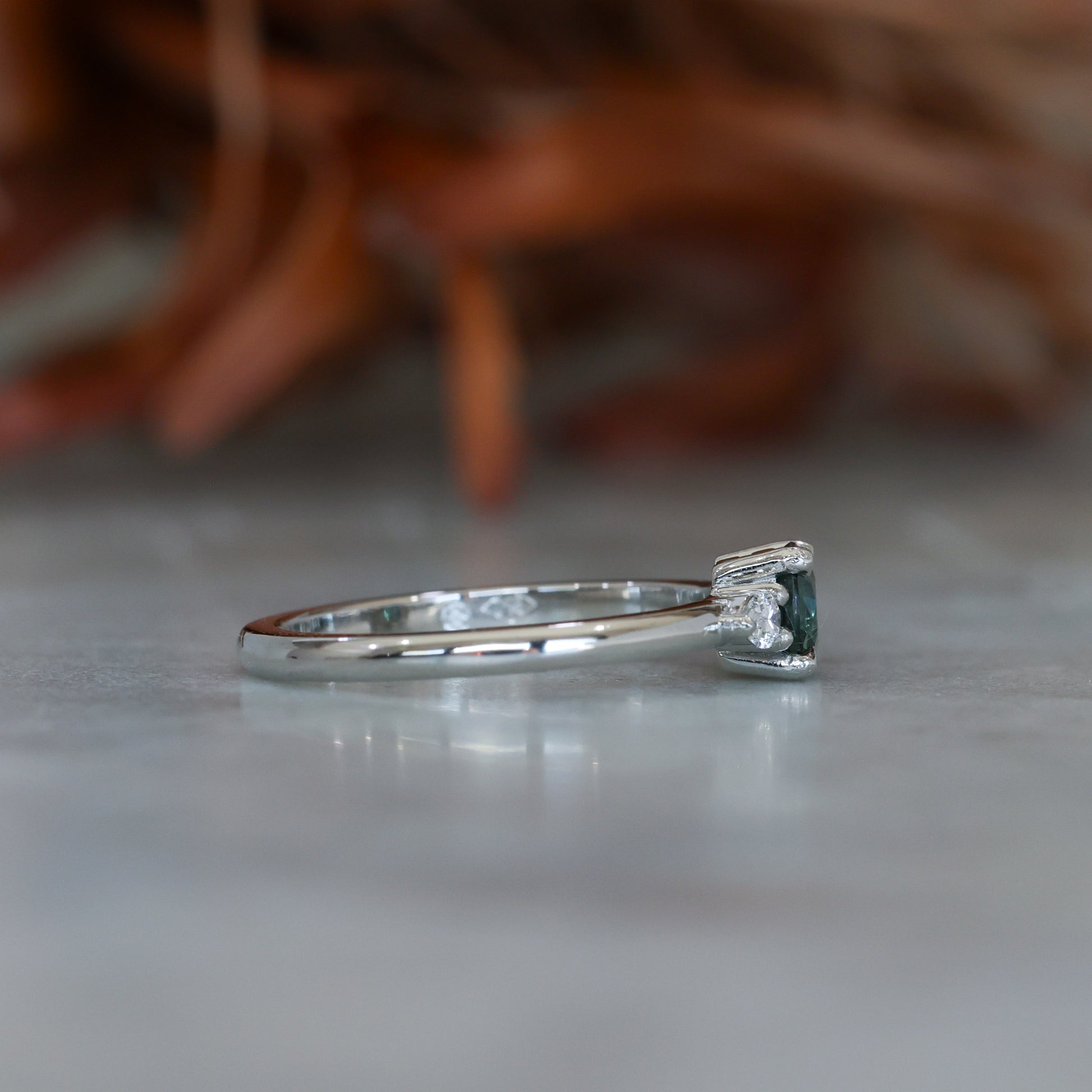 0.61ct Australian Parti Sapphire engagement ring