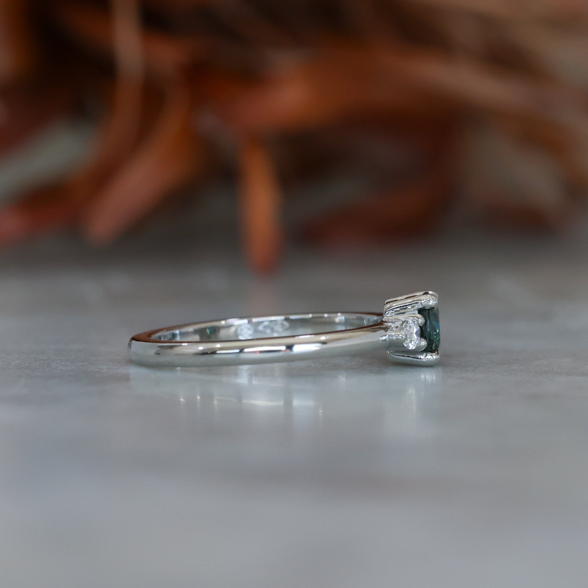 0.61ct Australian Parti Sapphire engagement ring