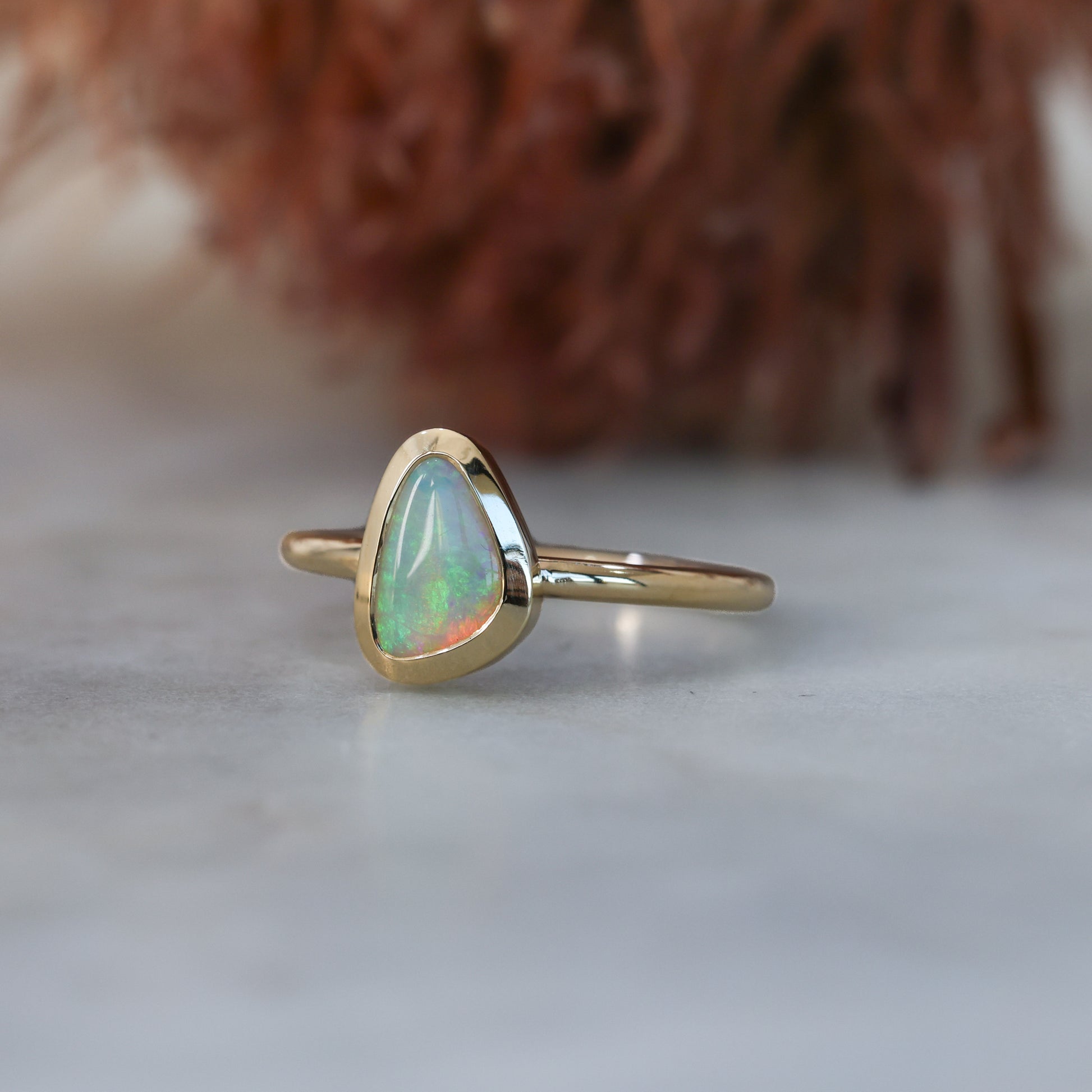 0.71ct FREE FORM OPAL | BEZEL SET RING