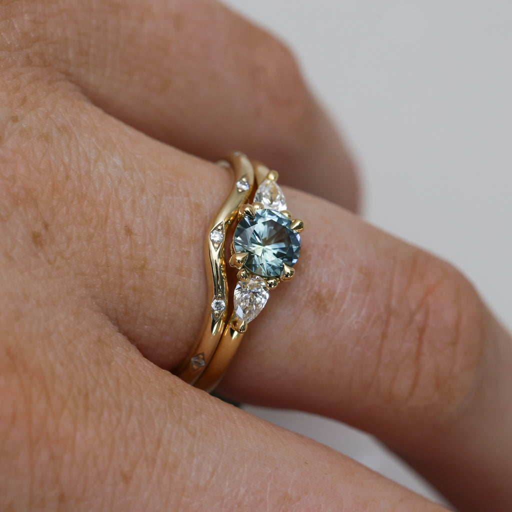 0.72ct Montana Sapphire engagement ring in yellow gold