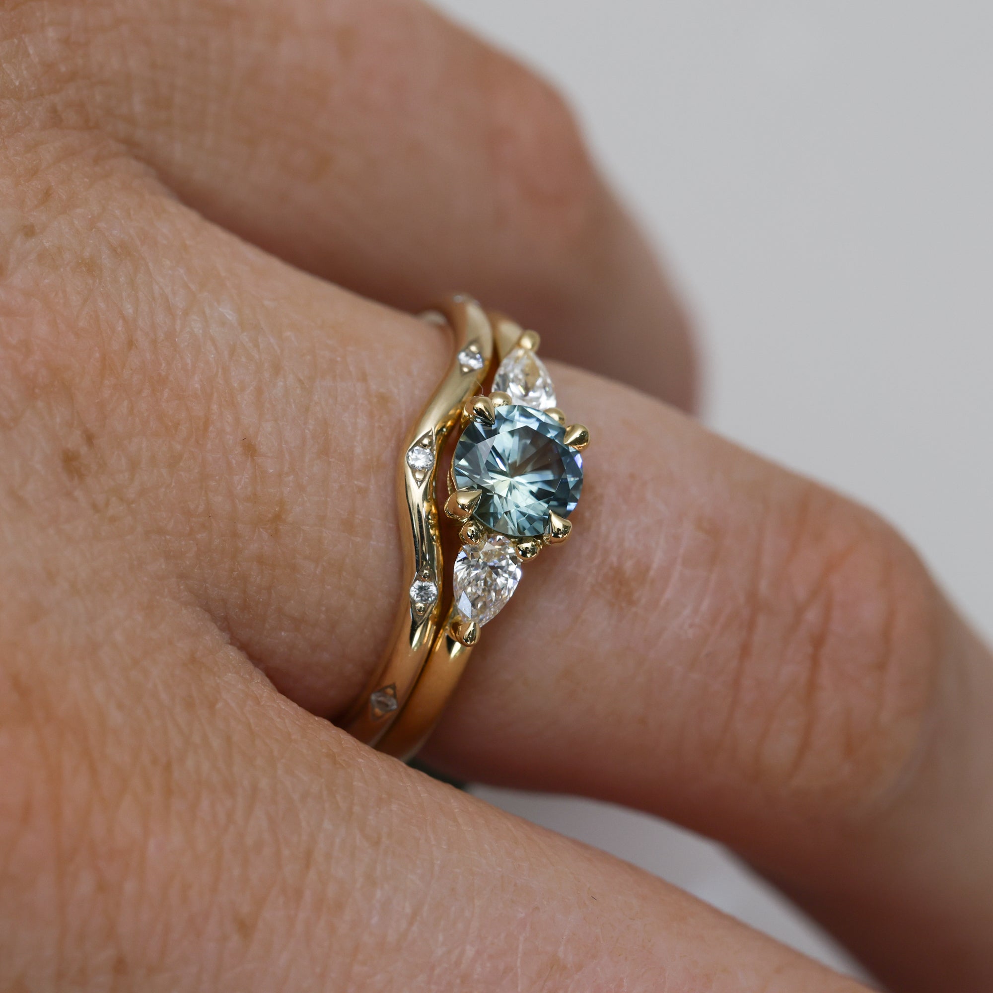 0.72ct Montana Sapphire engagement ring in yellow gold