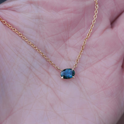 0.75ct Oval Cut Australian Parti Sapphire Necklace