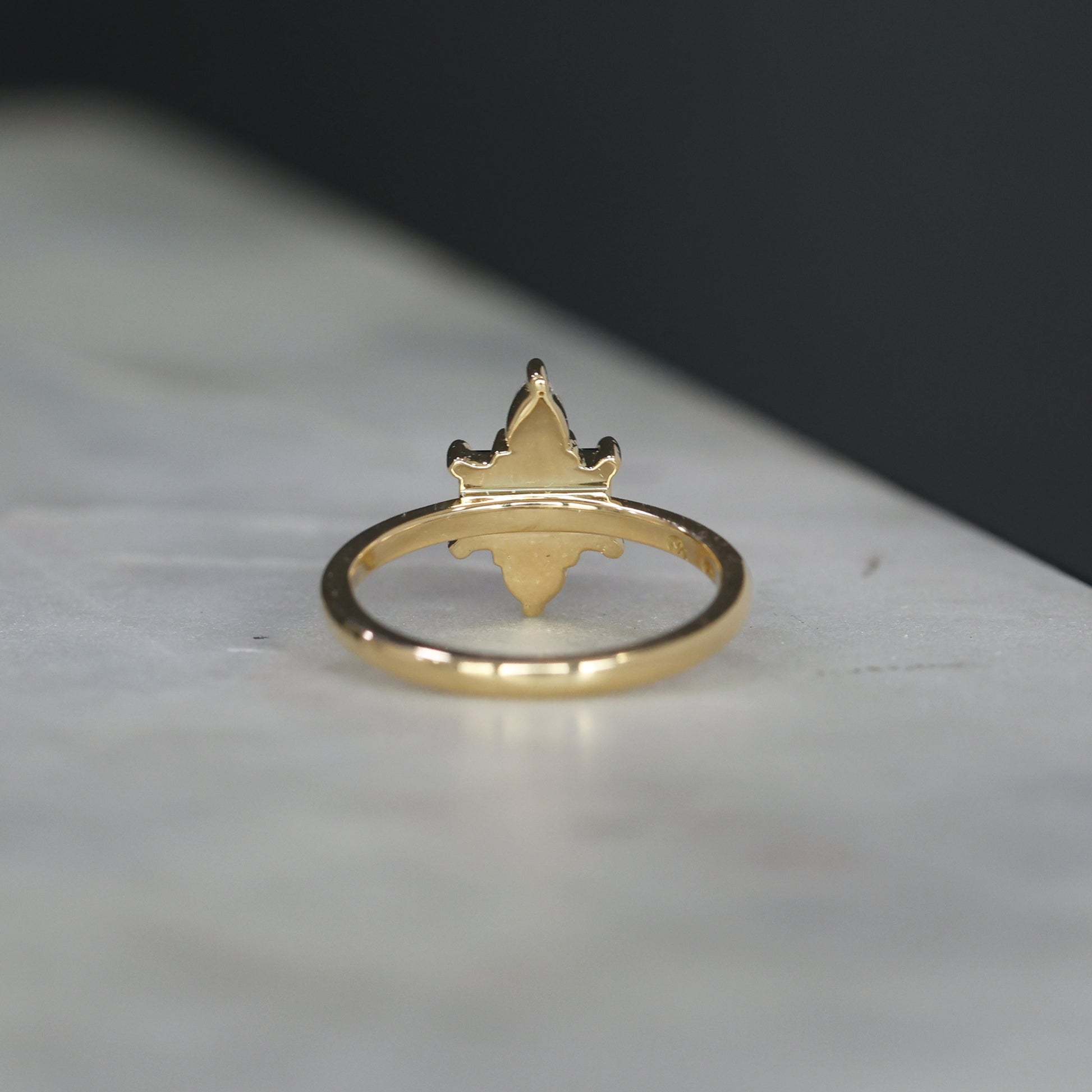 0.80ct Australian Parti Sapphire & Diamond Trio engagement ring back