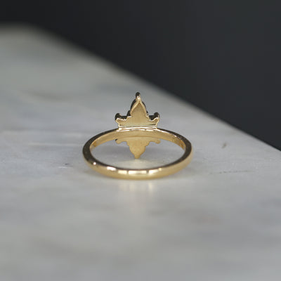 0.80ct Australian Parti Sapphire & Diamond Trio engagement ring back