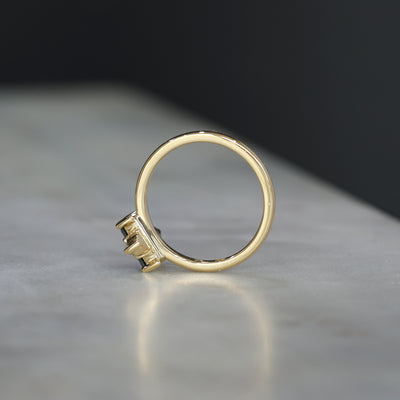 0.80ct Australian Parti Sapphire & Diamond Trio engagement ring profile