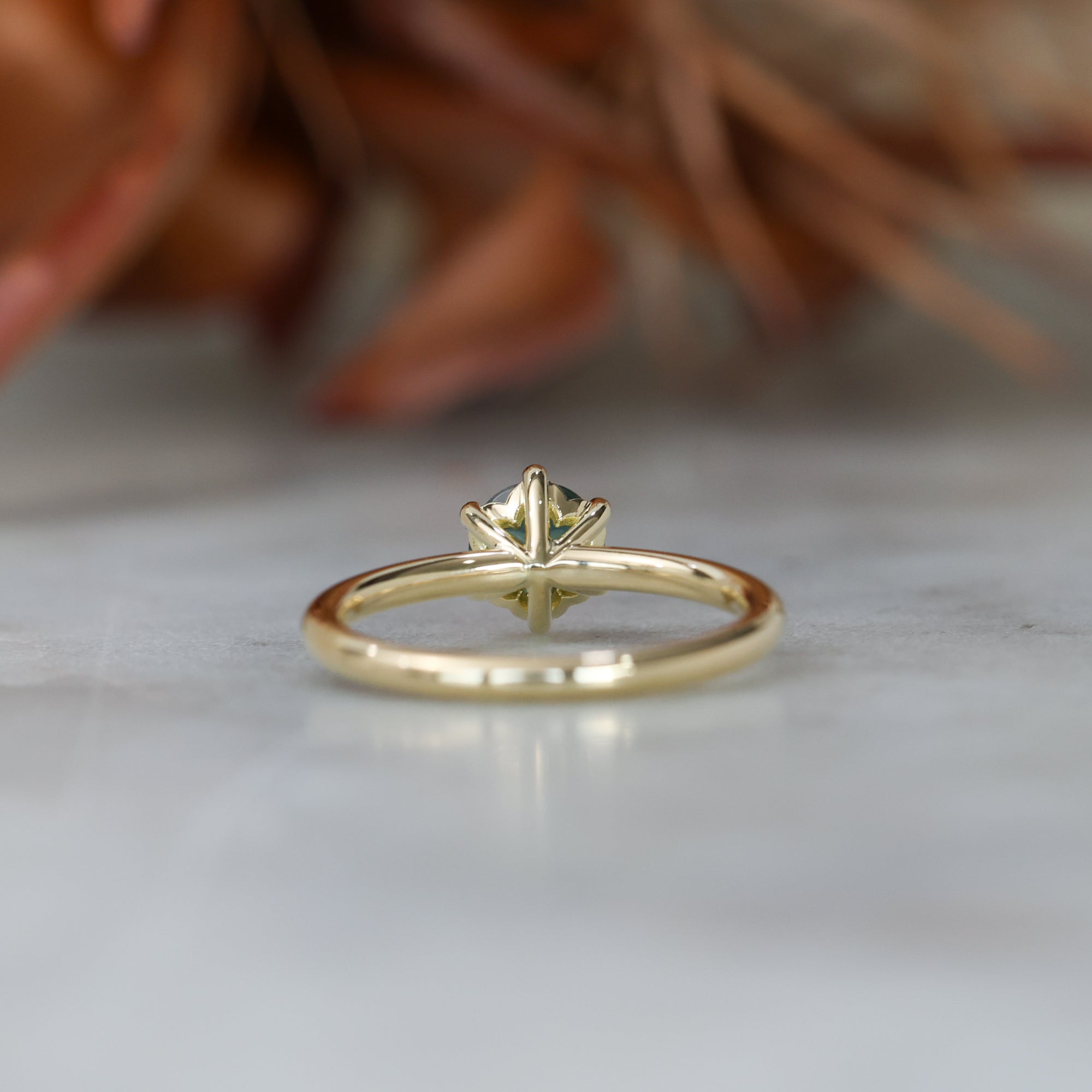 0.80ct Australian Parti Sapphire engagement ring with diamond band