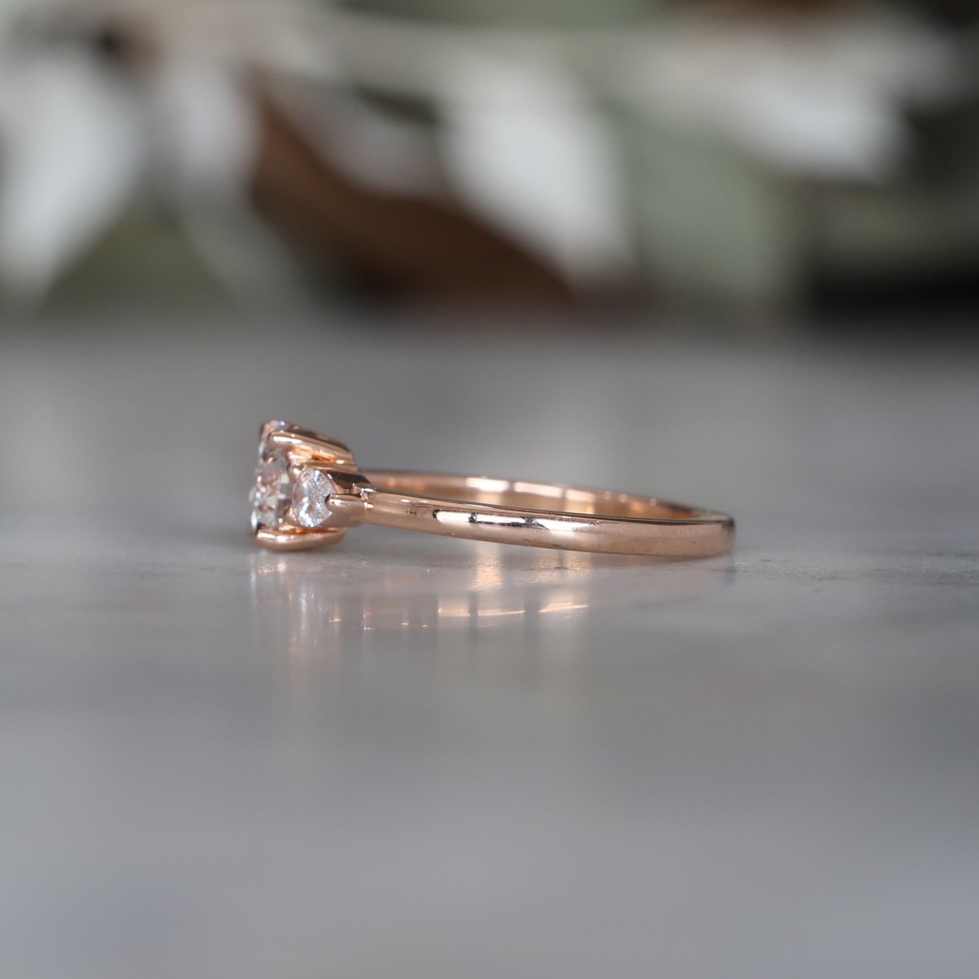 0.80ct diamond trilogy engagement ring