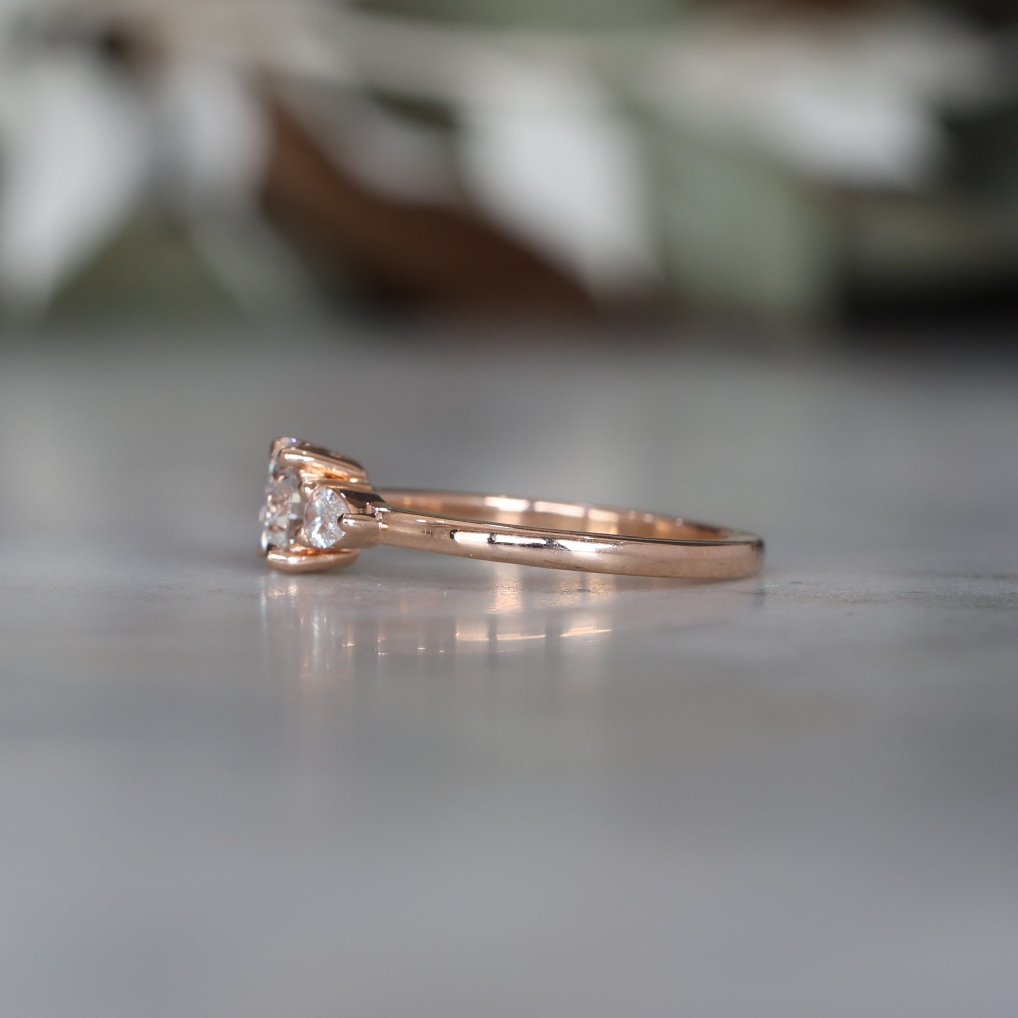 0.80ct diamond trilogy engagement ring