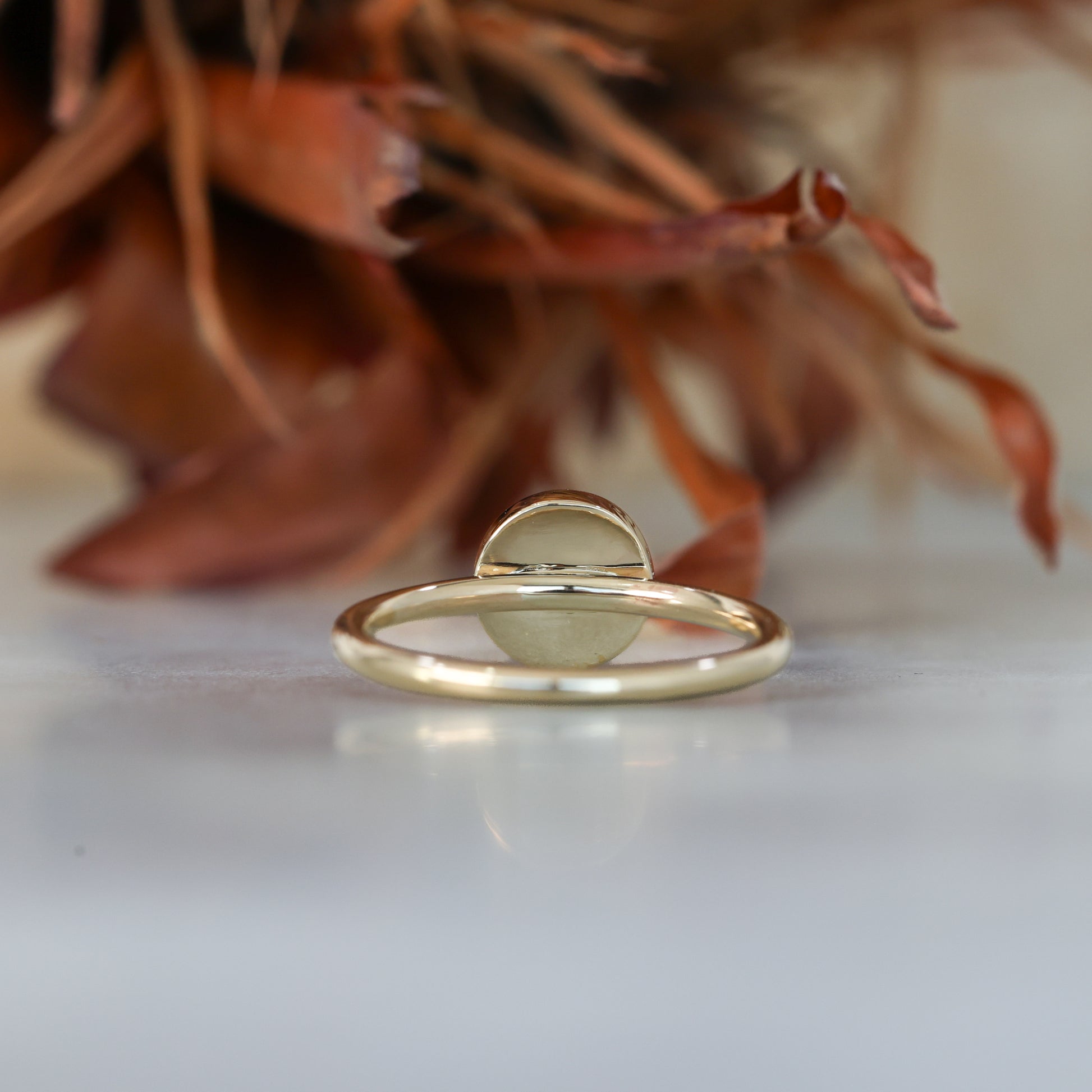 0.80ct ROUND OPAL | BEZEL SET RING