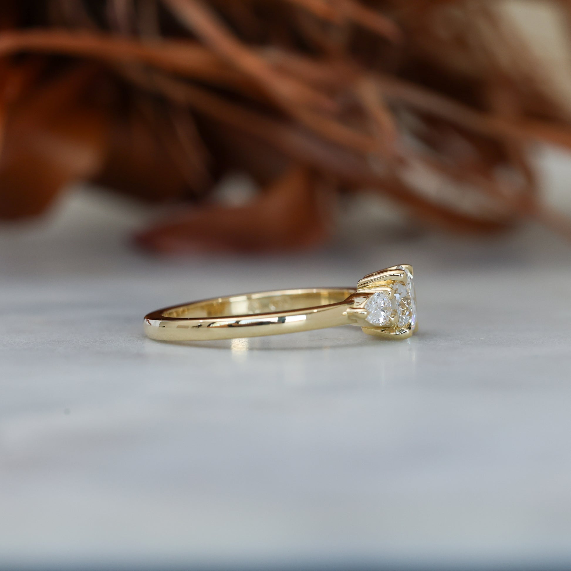 0.80ct round cut diamond may trilogy engagement ring 