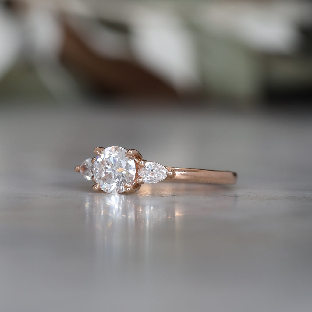 0.80ct diamond trilogy engagement ring