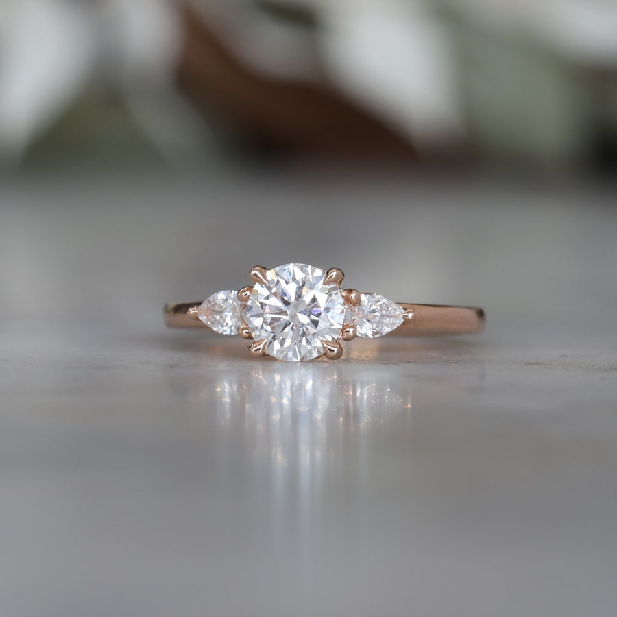 0.80ct diamond trilogy engagement ring