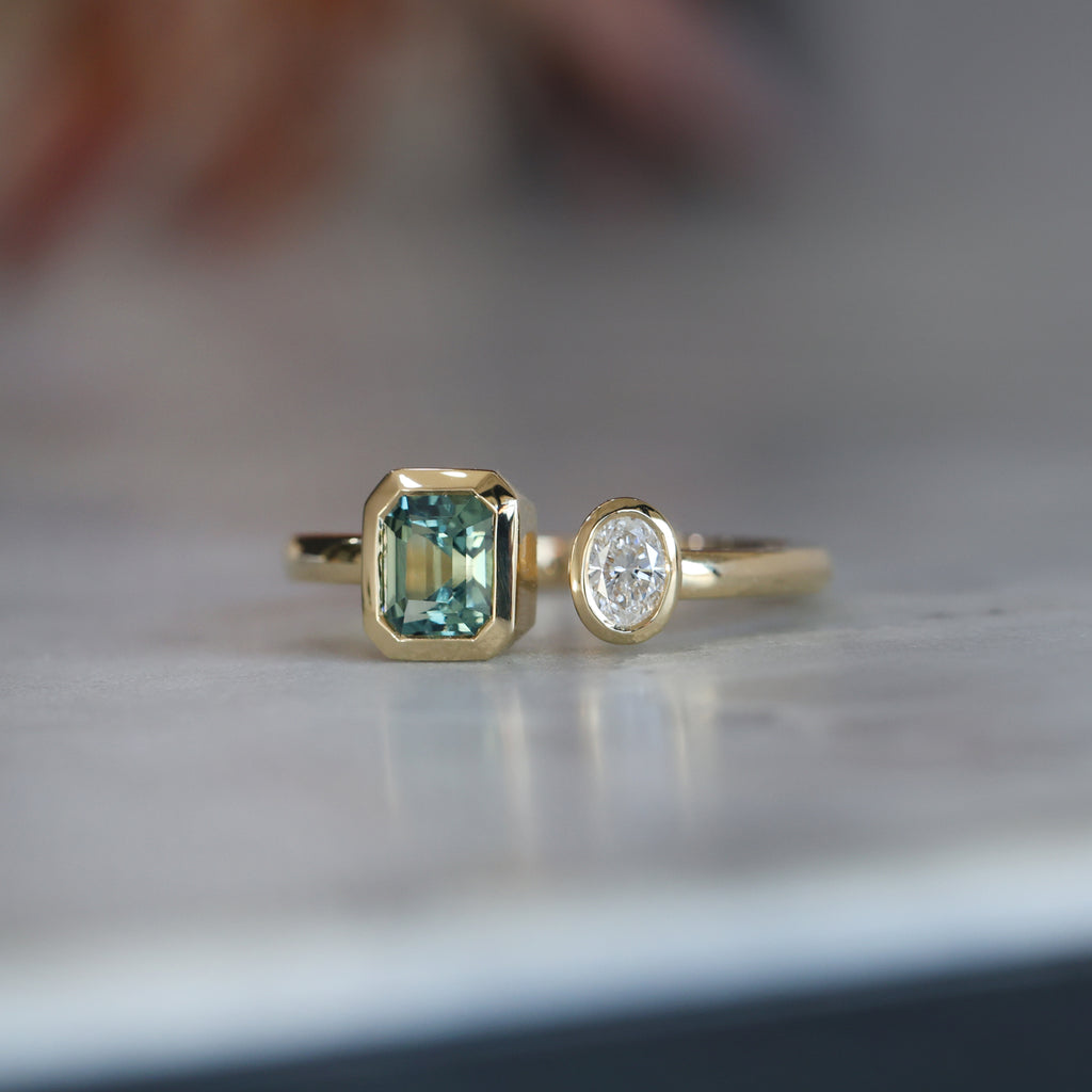 0.81ct Madagascan Sapphire and diamond ring