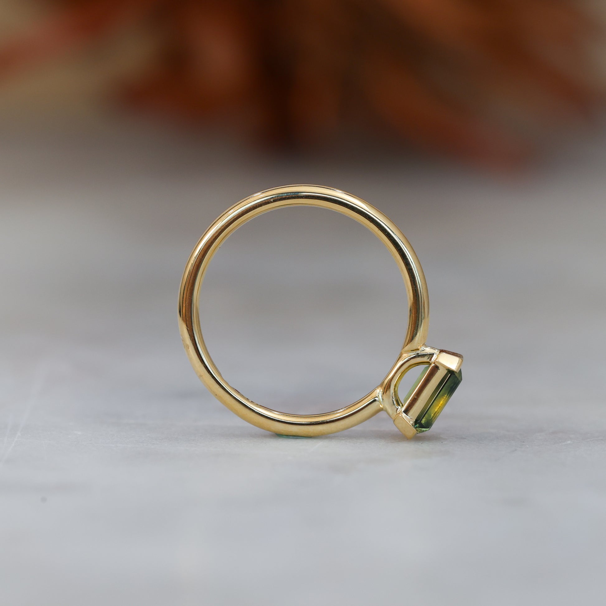 australian parti sapphire engagement ring semi bezel yellow gold