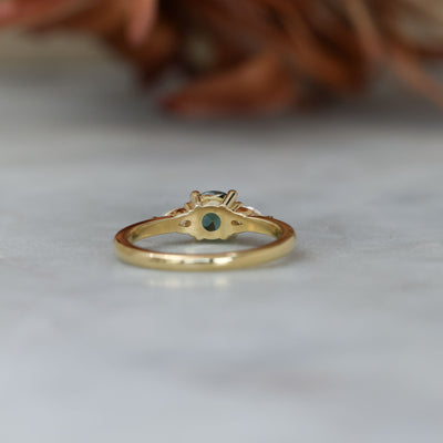 0.83ct Australian Sapphire trilogy engagement ring back