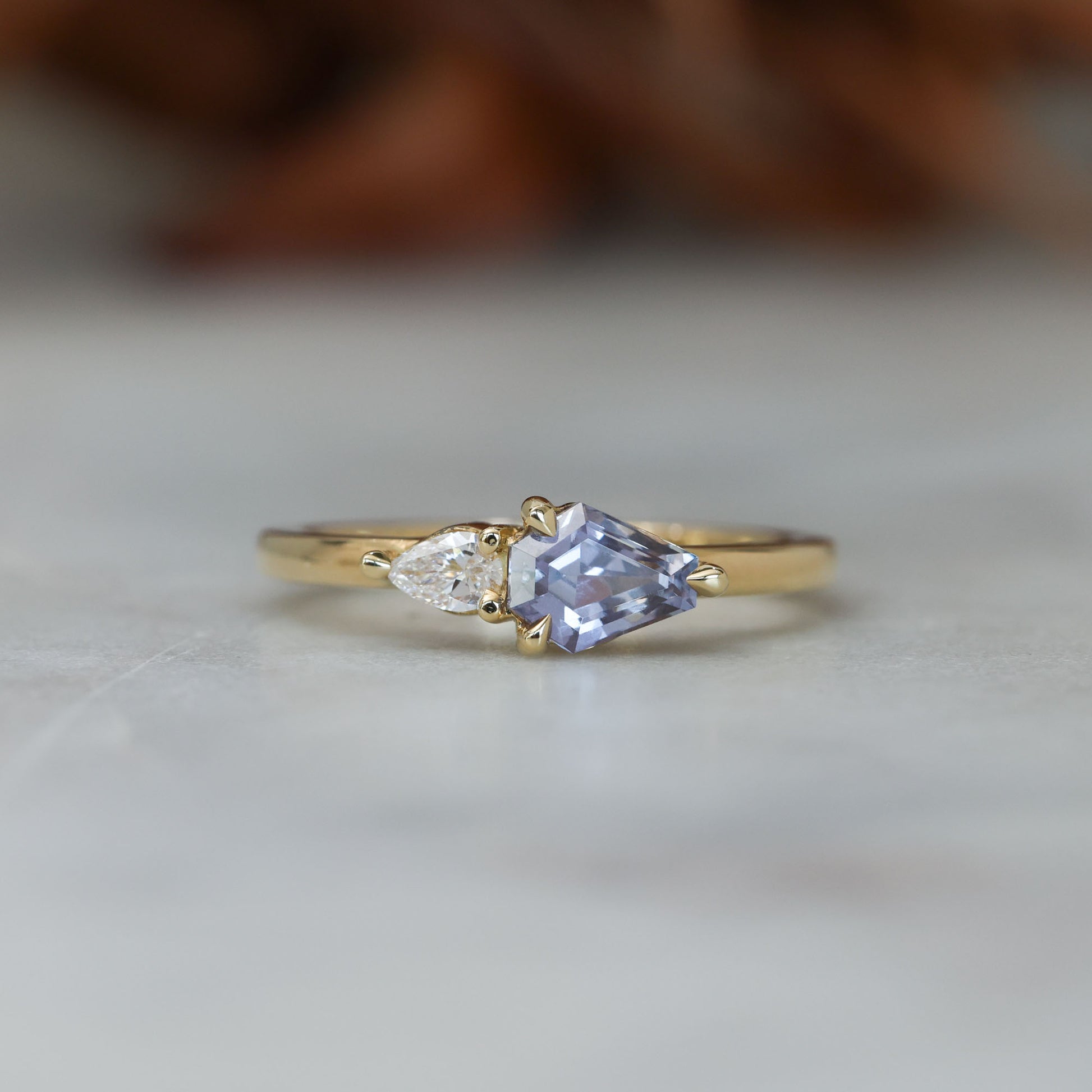 0.85ct Madagascan Sapphire & diamond engagement ring